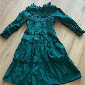 Elegant Green Ruffled Dress